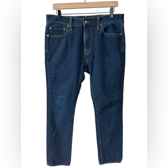 Men’s Abercrombie & Fitch Dark Wash Skinny Jean 32X30 Buttonfly Zip Pockets - Picture 1 of 7